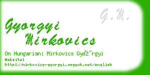 gyorgyi mirkovics business card